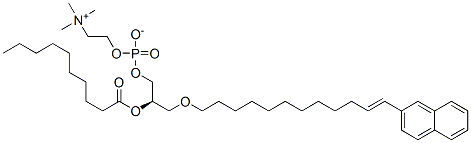 1-O-(12-(2-naphthyl)dodec-11-enyl)-2-O-decanoyl-sn-glycerol-3-phosphocholine Struktur