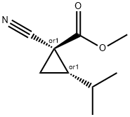 Cyclopropanecarboxylic acid, 1-cyano-2-(1-methylethyl)-, methyl ester, trans- (9CI) Struktur