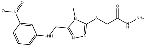 2-[(4-methyl-5-{[(3-nitrophenyl)amino]methyl}-4H-1,2,4-triazol-3-yl)thio]acetohydrazide Struktur