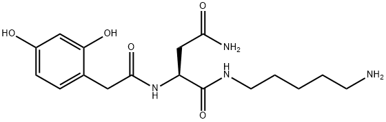 2,4-dihydroxyphenylacetylasparaginyl cadaverine Struktur