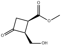 Cyclobutanecarboxylic acid, 2-(hydroxymethyl)-3-oxo-, methyl ester, cis- (9CI) Struktur