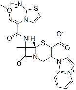 7-(2-(2-aminothiazolyl)-2-methoxyiminoacetamido)-3-(imidazo(1,2-a)pyridinium-1-yl)methyl-3-cephem-4-carboxylate Struktur