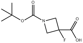 1,3-Azetidinedicarboxylic acid, 3-fluoro-, 1-(1,1-dimethylethyl) ester Struktur