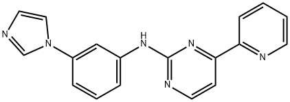 N-(3-(1H-imidazol-1-yl)phenyl)-4-(2-pyridinyl)-2-pyrimidinamine Struktur