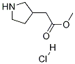 3-Pyrrolidineacetic acid, Methyl ester, hydrochloride Struktur