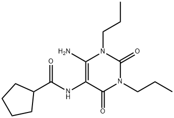 Cyclopentanecarboxamide,  N-(6-amino-1,2,3,4-tetrahydro-2,4-dioxo-1,3-dipropyl-5-pyrimidinyl)- Struktur