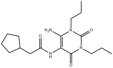 Cyclopentaneacetamide,  N-(6-amino-1,2,3,4-tetrahydro-2,4-dioxo-1,3-dipropyl-5-pyrimidinyl)- Struktur