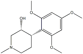 3-PIPERIDINOL, 1-METHYL-4-(2,4,6-TRIMETHOXYPHENYL)-, CIS-(+)- Struktur