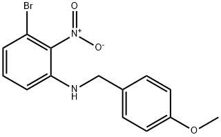 3-Bromo-N-(4-methoxybenzyl)-2-nitroaniline Struktur