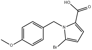 5-Bromo-1-(4-methoxybenzyl)pyrrole-2-carboxylic acid Struktur