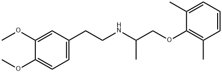 1-(2,6-dimethylphenoxy)-2-(3,4-dimethoxyphenylethylamino)propane Struktur