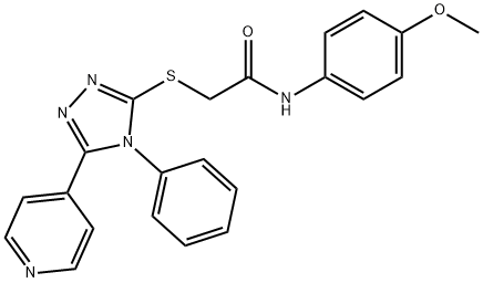 N-(4-methoxyphenyl)-2-[(4-phenyl-5-pyridin-4-yl-1,2,4-triazol-3-yl)sul fanyl]acetamide Struktur