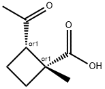 Cyclobutanecarboxylic acid, 2-acetyl-1-methyl-, cis- (9CI) Struktur