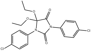 1,3-BIS(4-CHLOROPHENYL)-5,5-DIETHOXY-2,4-IMIDAZOLIDINEDIONE Struktur