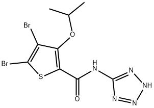 4,5-Dibromo-3-(1-methylethoxy)-N-(1H-tetrazole-5-yl)-2-thiophenecarboxamide Struktur