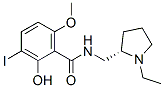 (-)-N-[[(2S)-1-Ethyl-2-pyrrolidinyl]methyl]-2-hydroxy-3-iodo-6-methoxybenzamide Struktur