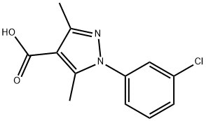 1-(3-chlorophenyl)-3,5-dimethyl-1H-pyrazole-4-carboxylic acid Struktur