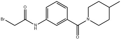 2-Bromo-N-{3-[(4-methyl-1-piperidinyl)carbonyl]-phenyl}acetamide Struktur