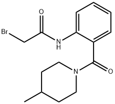 2-Bromo-N-{2-[(4-methyl-1-piperidinyl)carbonyl]-phenyl}acetamide Struktur