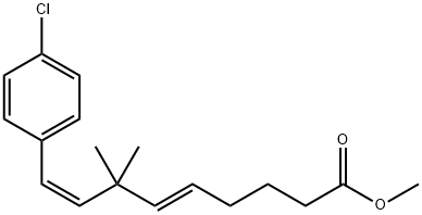 9-(4-chlorophenyl) 7,7-dimethyl-5,8-nonadienoic acid methyl ester Struktur