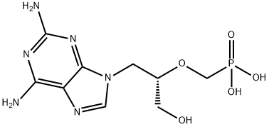 9-(3-hydroxy-2-phosphonomethoxypropyl)-2,6-diaminopurine Struktur