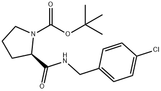 1-Pyrrolidinecarboxylic acid, 2-[[[(4-chlorophenyl)Methyl]aMino]carbonyl]-, 1,1-diMethylethyl ester, (2R)- Struktur