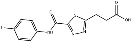 3-(5-{[(4-fluorophenyl)amino]carbonyl}-1,3,4-thiadiazol-2-yl)propanoic acid Struktur