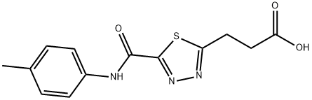 3-(5-{[(4-methylphenyl)amino]carbonyl}-1,3,4-thiadiazol-2-yl)propanoic acid Struktur