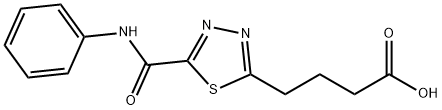 4-[5-(anilinocarbonyl)-1,3,4-thiadiazol-2-yl]butanoic acid Struktur