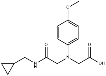 [{2-[(cyclopropylmethyl)amino]-2-oxoethyl}(4-methoxyphenyl)amino]acetic acid Struktur