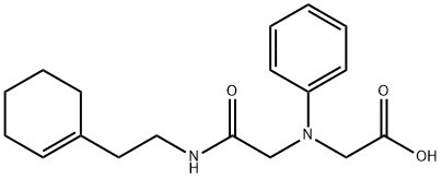 [{2-[(2-cyclohex-1-en-1-ylethyl)amino]-2-oxoethyl}(phenyl)amino]acetic acid Struktur