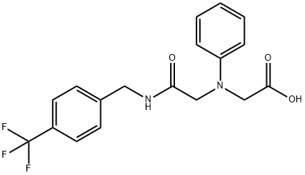 [(2-oxo-2-{[4-(trifluoromethyl)benzyl]amino}ethyl)(phenyl)amino]acetic acid Struktur