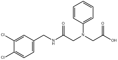 [{2-[(3,4-dichlorobenzyl)amino]-2-oxoethyl}(phenyl)amino]acetic acid Struktur