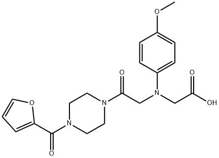 [{2-[4-(2-furoyl)piperazin-1-yl]-2-oxoethyl}(4-methoxyphenyl)amino]acetic acid Struktur