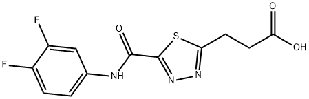 3-(5-{[(3,4-difluorophenyl)amino]carbonyl}-1,3,4-thiadiazol-2-yl)propanoic acid Struktur