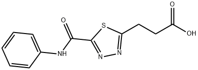 3-[5-(anilinocarbonyl)-1,3,4-thiadiazol-2-yl]propanoic acid Struktur