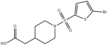 {1-[(5-bromo-2-thienyl)sulfonyl]piperidin-4-yl}acetic acid Struktur