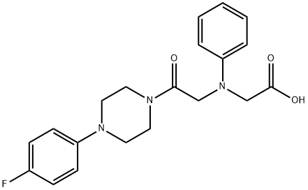 [{2-[4-(4-fluorophenyl)piperazin-1-yl]-2-oxoethyl}(phenyl)amino]acetic acid Struktur