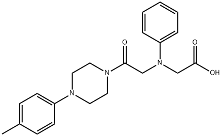 [{2-[4-(4-methylphenyl)piperazin-1-yl]-2-oxoethyl}(phenyl)amino]acetic acid Struktur