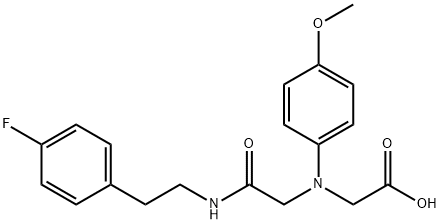 [(2-{[2-(4-fluorophenyl)ethyl]amino}-2-oxoethyl)(4-methoxyphenyl)amino]acetic acid Struktur