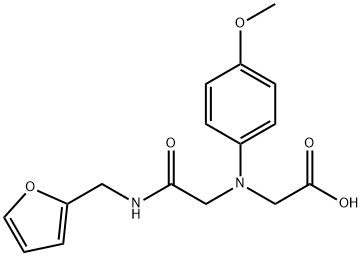 [{2-[(2-furylmethyl)amino]-2-oxoethyl}(4-methoxyphenyl)amino]acetic acid Struktur