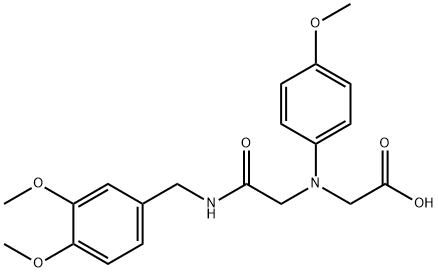 [{2-[(3,4-dimethoxybenzyl)amino]-2-oxoethyl}(4-methoxyphenyl)amino]acetic acid Struktur