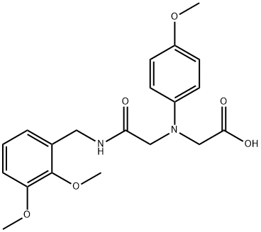 [{2-[(2,3-dimethoxybenzyl)amino]-2-oxoethyl}(4-methoxyphenyl)amino]acetic acid Struktur