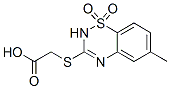 [[(6-Methyl-2H-1,2,4-benzothiadiazine 1,1-dioxide)-3-yl]thio]acetic acid Struktur