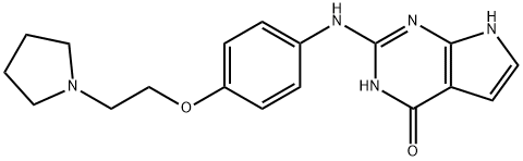 4H-Pyrrolo[2,3-d]pyriMidin-4-one, 3,7-dihydro-2-[[4-[2-(1-pyrrolidinyl)ethoxy]phenyl]aMino]- Struktur