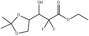 PENTONIC ACID, 2-DEOXY-2,2-DIFLUORO-4,5-O-(1-METHYLETHYLIDENE)-, ETHYL ESTER Struktur