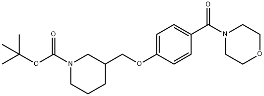 3-[4-(Morpholine-4-carbonyl)-phenoxyMethyl]-piperidine-1-carboxylic acid tert-butyl ester, 98+% C22H32N2O5, MW: 404.51 Struktur