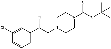 4-[2-(3-Chloro-phenyl)-2-hydroxy-ethyl]-piperazine-1-carboxylic acid tert-butyl ester Struktur