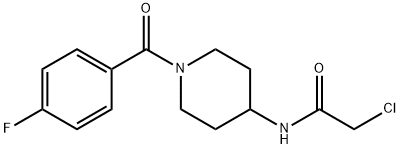 2-Chloro-N-[1-(4-fluoro-benzoyl)-piperidin-4-yl]-acetaMide, 98+% C14H16ClFN2O2, MW: 298.75 Struktur