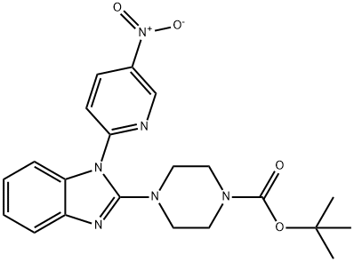 4-[1-(5-Nitro-pyridin-2-yl)-1H-benzoiMidazol-2-yl]-piperazine-1-carboxylic acid tert-butyl ester, 98+% C21H24N6O4, MW: 424.46 Struktur